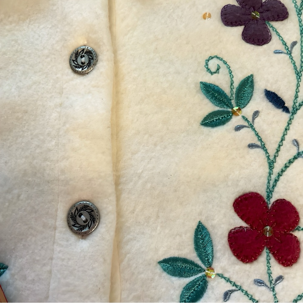 Alfred Dunner S Shacket White Ivory Embroidery Oversized Pockets CottageCore - Picture 6 of 10